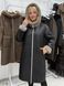 Жіноча двостороння екошубка / екодублянка з капюшоном, 100 см 2527-100 ч/беж  фото 7