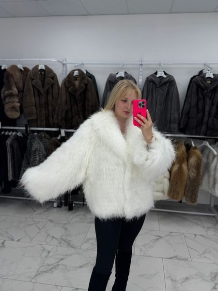 Білосніжна шуба з тонованої лисиці/чорнобурки &laquo;Snow Queen&raquo; 7314 фото
